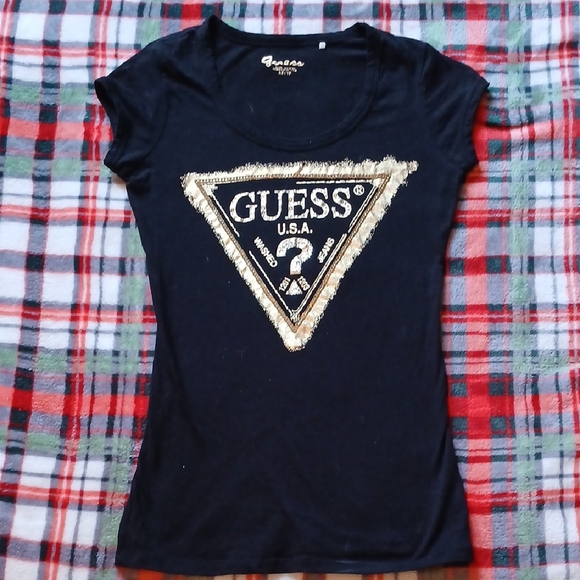 GUESS Black and Gold Women's Top - Picture 1 of 2